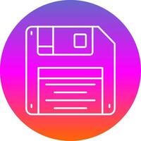 Floppy disk Line Gradient Circle Icon vector