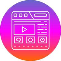 Website Line Gradient Circle Icon vector