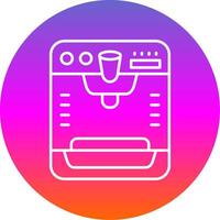 Ice cream machine Line Gradient Circle Icon vector