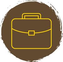 Brief Line Circle Yellow Icon vector