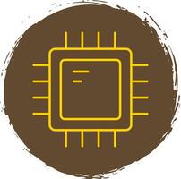 Cpu Line Circle Yellow Icon vector