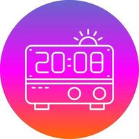 Alarm clock Line Gradient Circle Icon vector