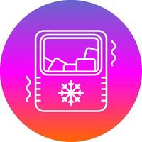 Ice maker Line Gradient Circle Icon vector