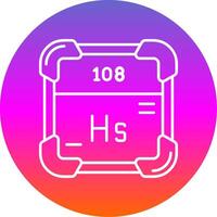 hassium línea degradado circulo icono vector