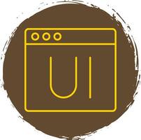 Ui Line Circle Yellow Icon vector