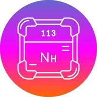 Nihonium Line Gradient Circle Icon vector