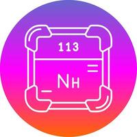 Nihonium Line Gradient Circle Icon vector