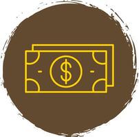 Money Line Circle Yellow Icon vector