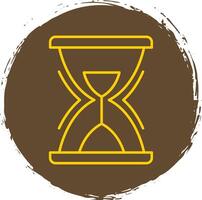 Hourglass Line Circle Yellow Icon vector