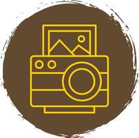 Photo Line Circle Yellow Icon vector