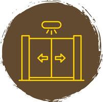 Sliding Door Line Circle Yellow Icon vector