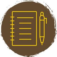 Notebook Line Circle Yellow Icon vector