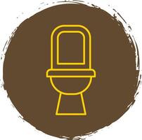 Toilet Line Circle Yellow Icon vector