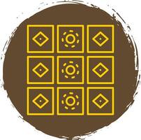 Tiles Line Circle Yellow Icon vector