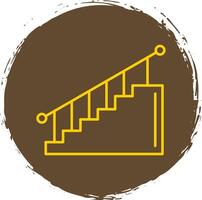Stair Line Circle Yellow Icon vector