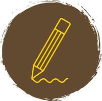 Pencil Line Circle Yellow Icon vector