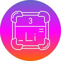 Lithium Line Gradient Circle Icon vector