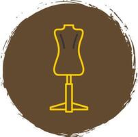 Mannequin Line Circle Yellow Icon vector