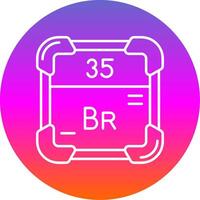 Bromine Line Gradient Circle Icon vector