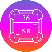 Krypton Line Gradient Circle Icon vector