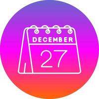 27th of December Line Gradient Circle Icon vector