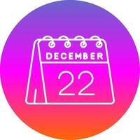 22nd of December Line Gradient Circle Icon vector