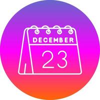 23rd of December Line Gradient Circle Icon vector
