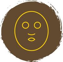 facial máscara línea circulo amarillo icono vector
