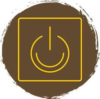 Turn On Line Circle Yellow Icon vector