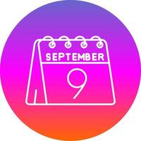 9th of September Line Gradient Circle Icon vector
