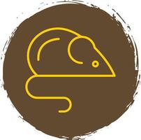 Rat Line Circle Yellow Icon vector