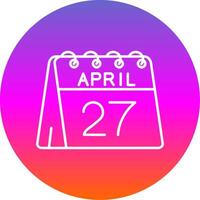 27th of April Line Gradient Circle Icon vector