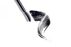 swatch, mascara brushstroke smear, mascara brush composition cosmetic isolated on transparent png background