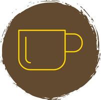 Cup Line Circle Yellow Icon vector