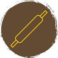 Rolling Pins Line Circle Yellow Icon vector