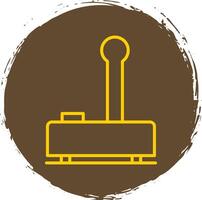 Joystick Line Circle Yellow Icon vector