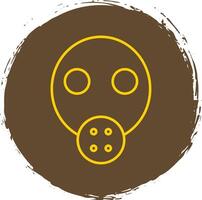 Gas Mask Line Circle Yellow Icon vector