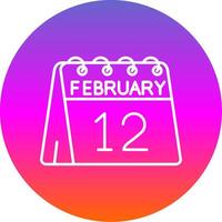 12th of February Line Gradient Circle Icon vector