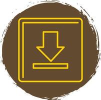 Down Arrow Line Circle Yellow Icon vector