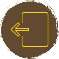 Exit Door Line Circle Yellow Icon vector