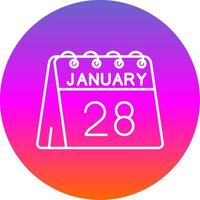 28th of January Line Gradient Circle Icon vector
