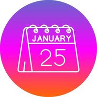 25th of January Line Gradient Circle Icon vector