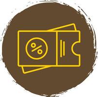 Voucher Line Circle Yellow Icon vector