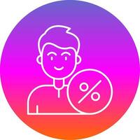 Percentage Line Gradient Circle Icon vector