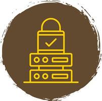 Data Protection Line Circle Yellow Icon vector