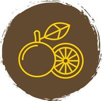 Grapefruit Line Circle Yellow Icon vector