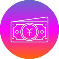 Yuan Line Gradient Circle Icon vector