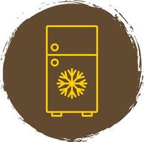 Refrigerator Line Circle Yellow Icon vector