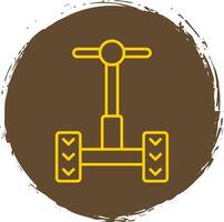 Segway Line Circle Yellow Icon vector