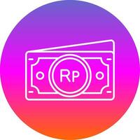 Indonesian rupiah Line Gradient Circle Icon vector